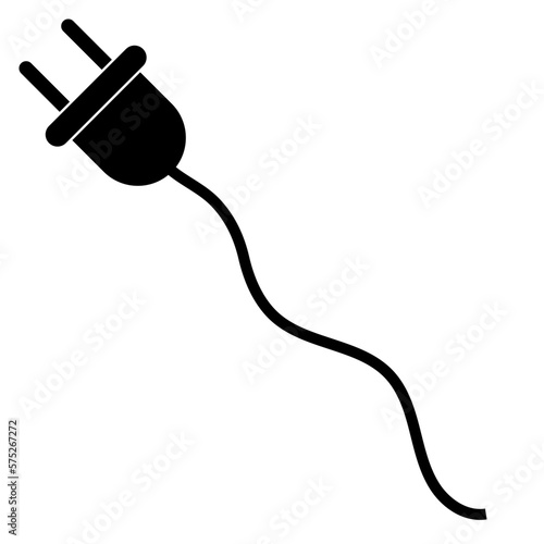 Plug electric power, consumption symbol energy, wire ac retail cable