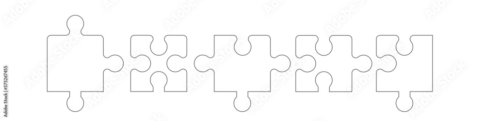 Puzzle Band Banner Reihe Teile Elemente Leer Puzzle Band Banner Reihe Teile Elemente Leer