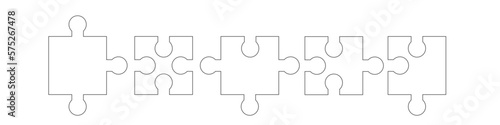 Puzzle Band Banner Elemente Puzzleteile Reihe Teile