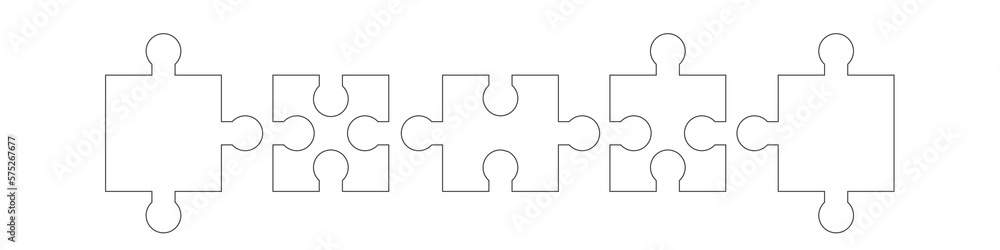 Puzzle Band Banner Elemente Leer Weiß Reihe Puzzle Band Banner Elemente Leer Weiß Reihe
