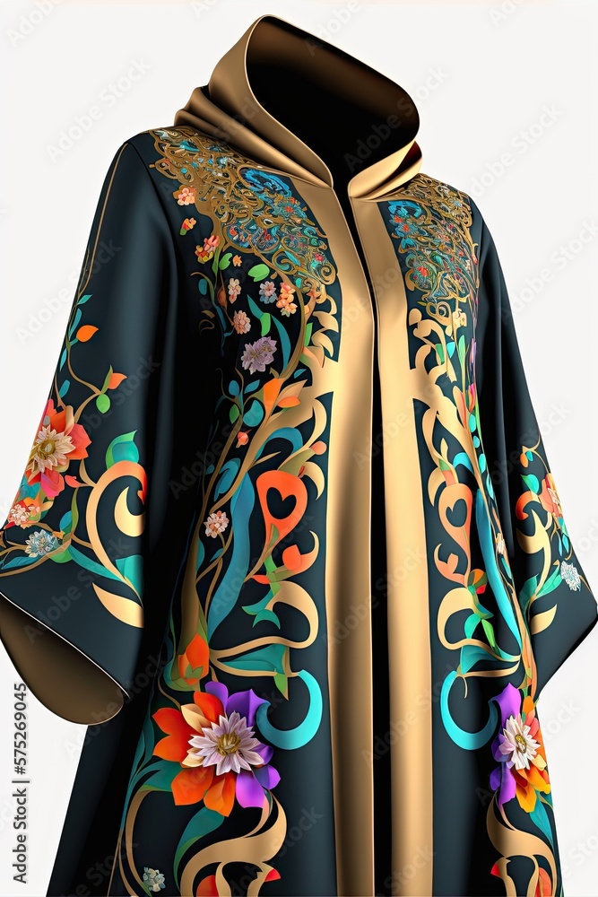 Colorful Arabian Abaya design