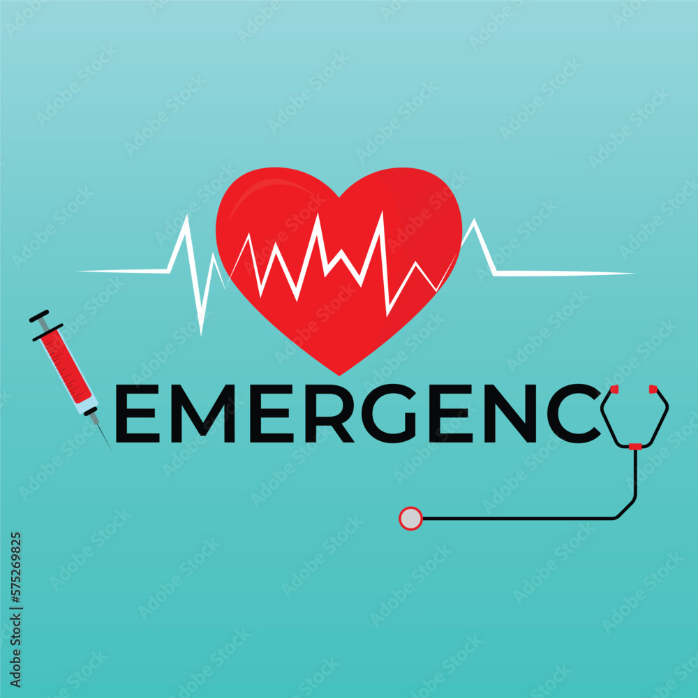Emergency sign in hospital vector illustration Emergency sign in hospital vector illustration