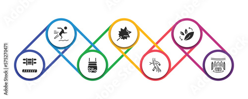 sauna filled icons with infographic template. glyph icons such as adrenalin rush, vasta, fresh air supply, brine cabin, cold plunge, arterioles, turkish bath vector.