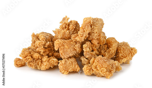 Fried popcorn chicken isolated on transparent background. PNG