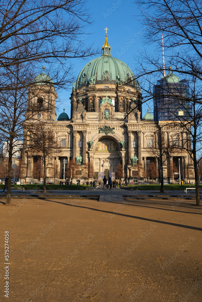 Church with green domes in Berlin, Germany