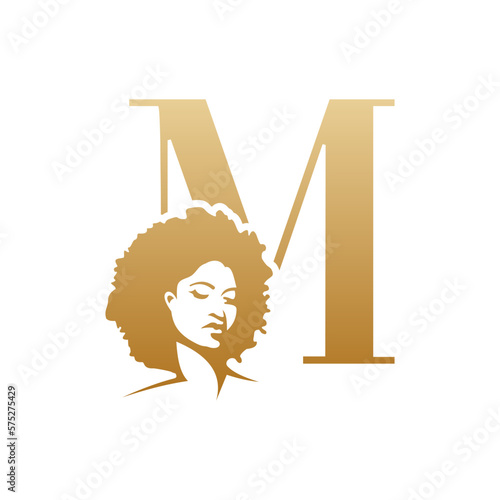 Initial afro face logo vector design templates
