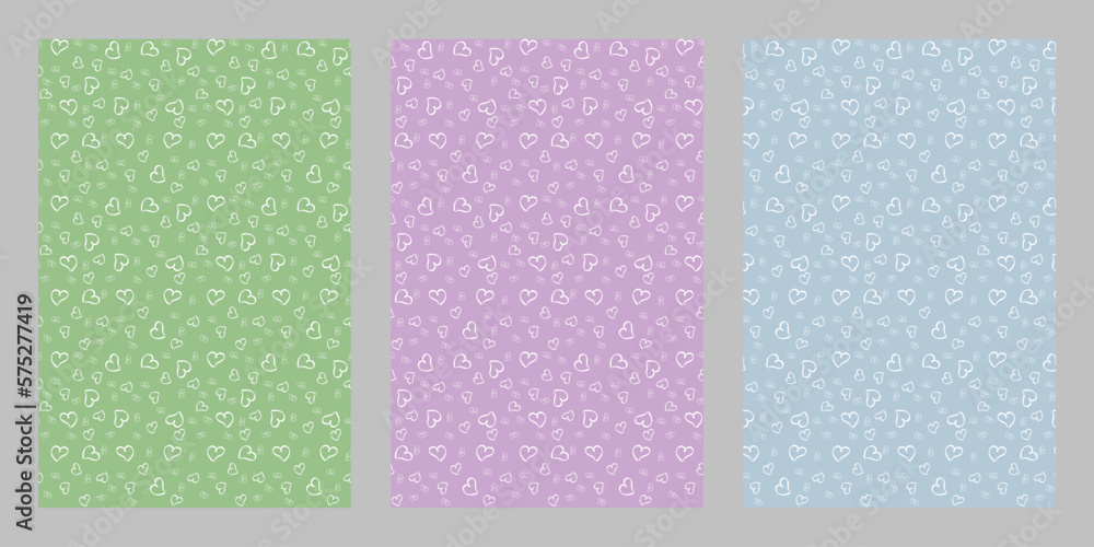 Seamless universal minimalist children's pattern with hearts for fabrics.Pastel pattern set. Festive romantic pattern for Valentine's Day. Wedding, anniversary, holiday. Paper wrapping for gifts. Seamless universal minimalist children's pattern with hearts for fabrics.Pastel pattern set. Festive romantic pattern for Valentine's Day. Wedding, anniversary, holiday. Paper wrapping for gifts.