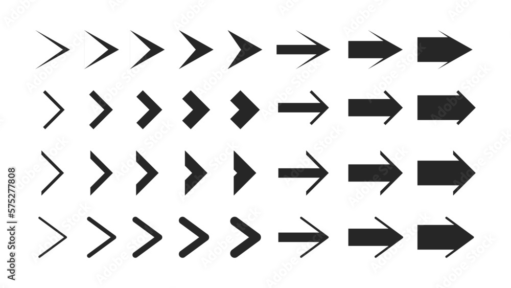 Arrows set vector collection. Arrow icon. Arrow. Cursor simple arrows. on a white background vector illustration Arrows set vector collection. Arrow icon. Arrow. Cursor simple arrows. on a white background vector illustration