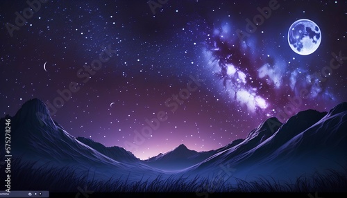 midnight sky gradient digital art illustrated by generative ai