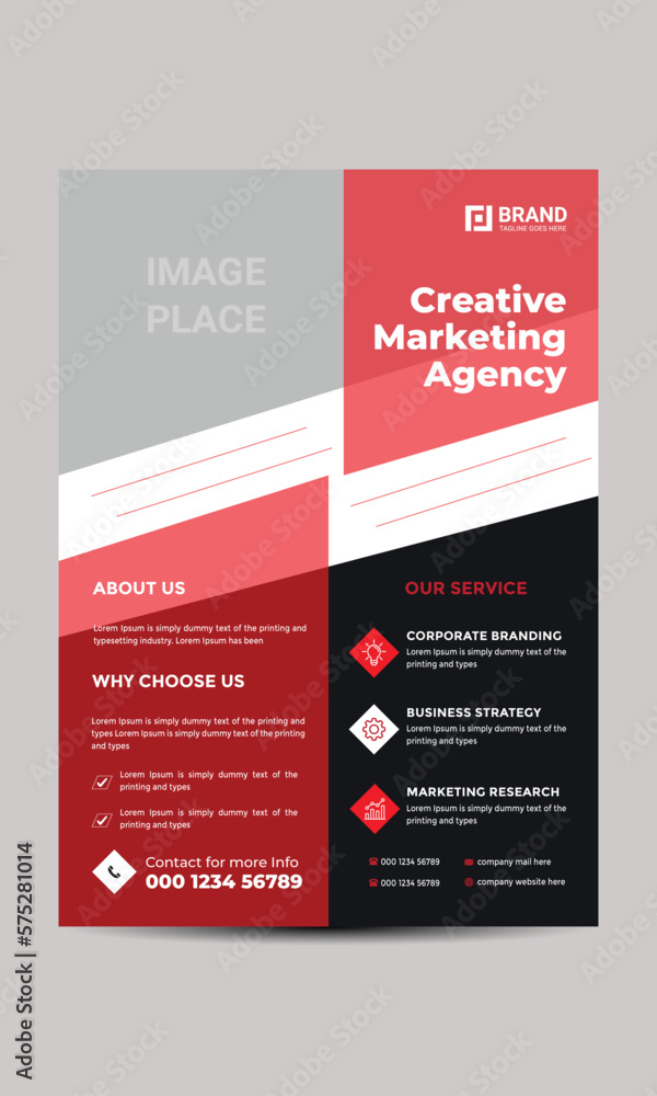 Creative corporate flyer design template with modern look Creative corporate flyer design template with modern look