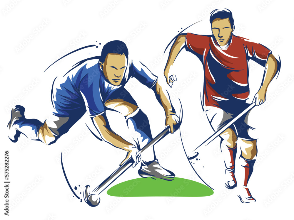 Fototapeta premium Hockey player illustration