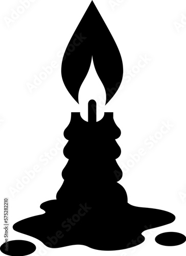 Melting wax candle vector icon