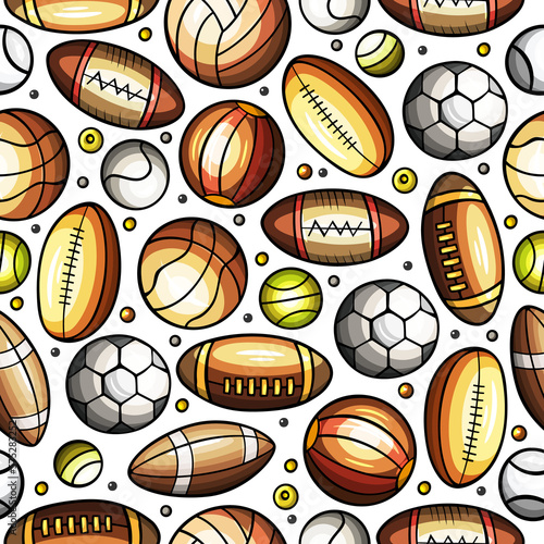 Sports   artoon funny seamless pattern