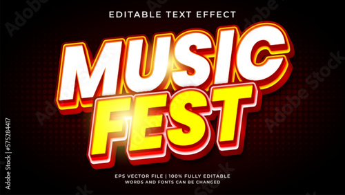 Music fest text effect - Editable text in neon style theme