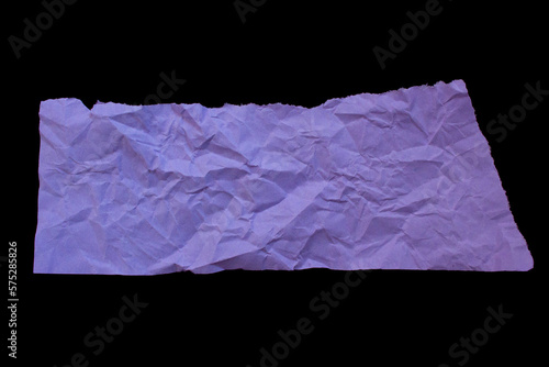 Wallpaper Mural Crumpled purple paper piece isolated on a black background. Wrinkled paper sheet. Torontodigital.ca