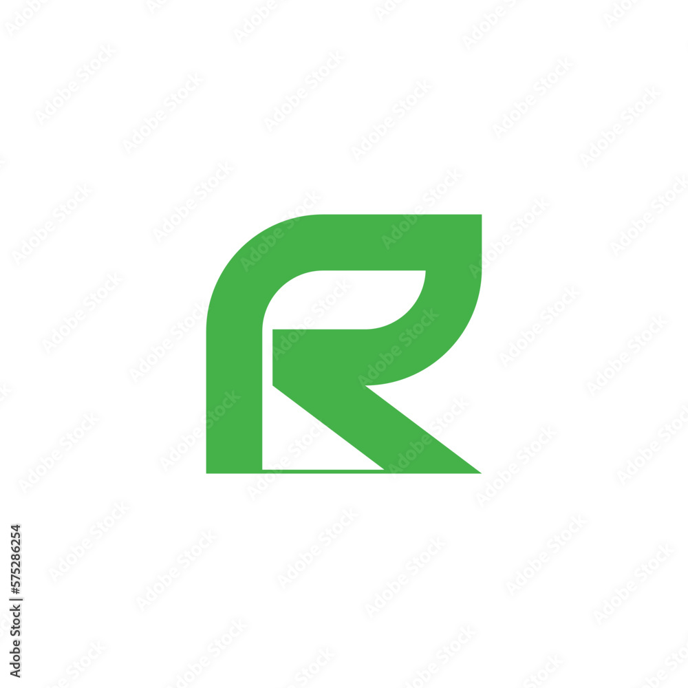 letter r leaf simple geometric line logo vector letter r leaf simple geometric line logo vector