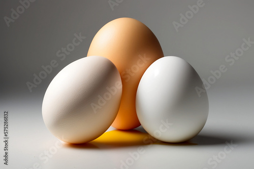 Eggs isolated on White background, Delicious food. Generative AI