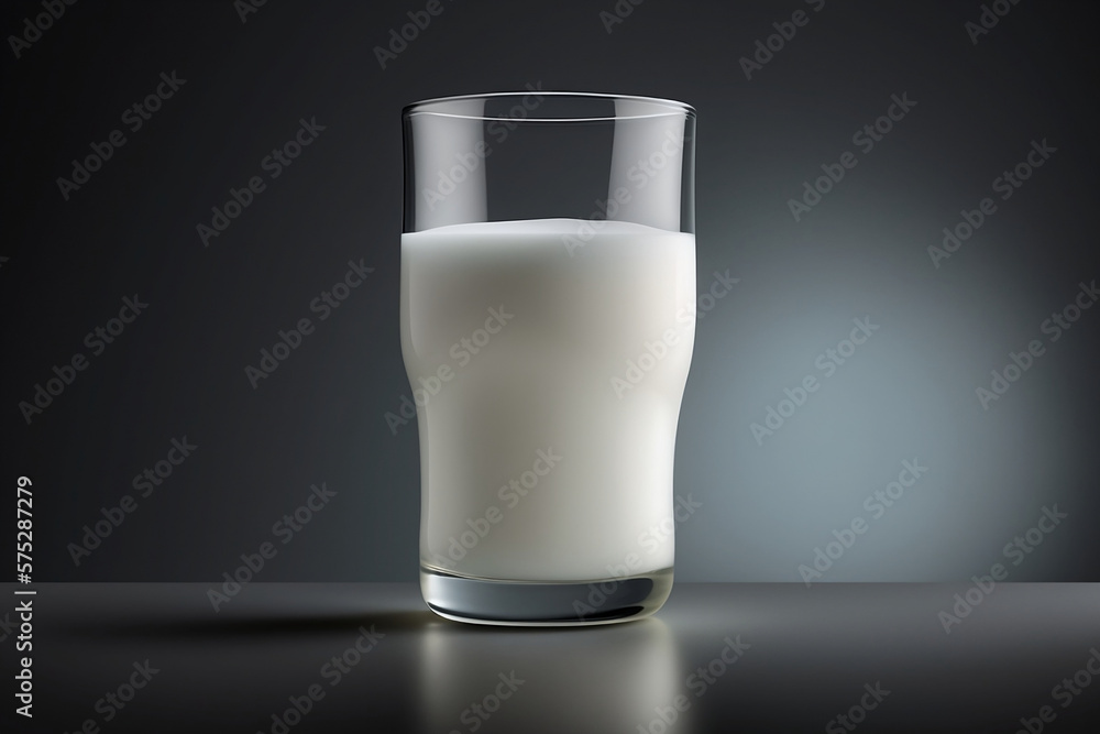 Milk Glass isolated on white background, Delicious food. Generative AI Milk Glass isolated on white background, Delicious food. Generative AI