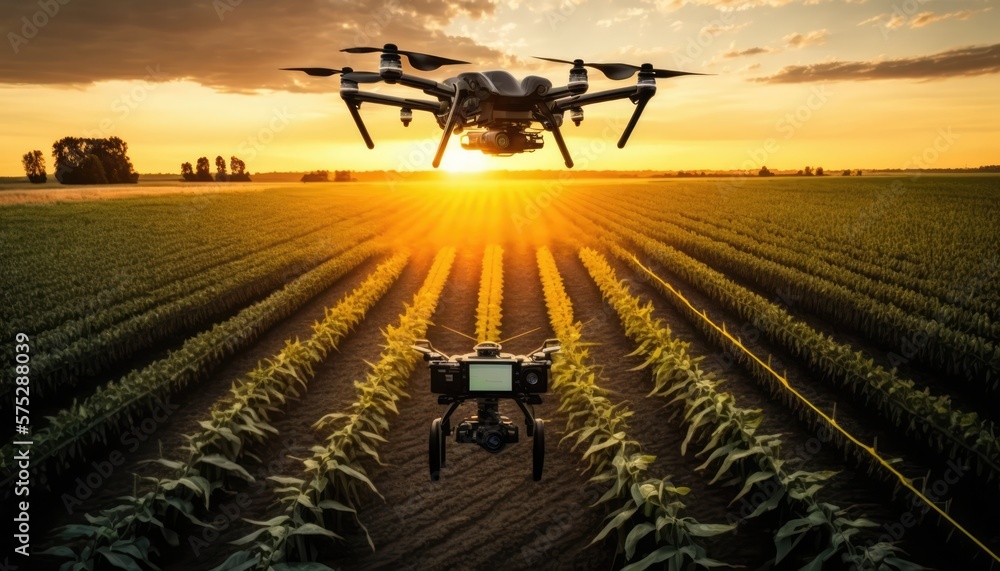 Benefits of Drones in Agriculture Press Photo Showing Use of Drone Technology for Farmers and