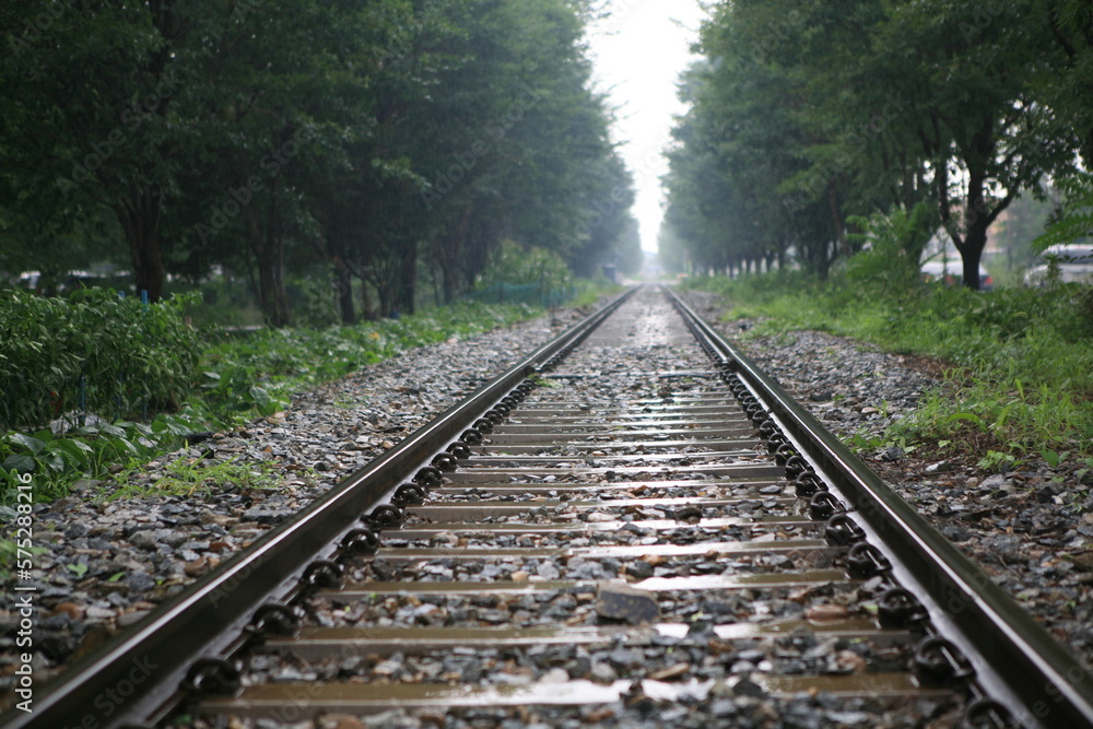 railroad tracks in the morning railroad tracks in the morning