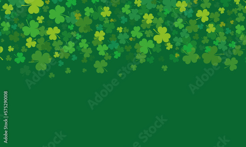shamrock clover leaves vector illustration st patricks day border green background