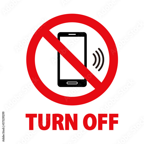 TURN OFF：スマホと禁止マークのアイコン