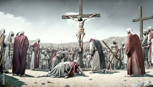 Kreuzigung Jesus Chrstus Surreale Abstrakte Illustration Digital Art Generative AI Hintergrund Magazin Cover