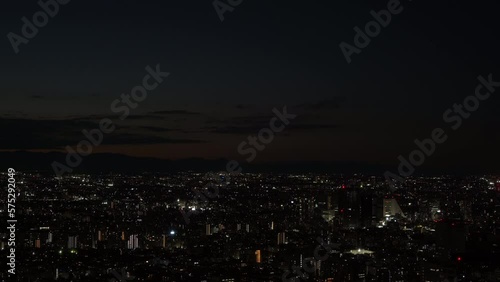 ビル建物、都市、風景、素材、ビジネス、東京　新宿　都庁からの眺望、超高層ビル群、夜景、