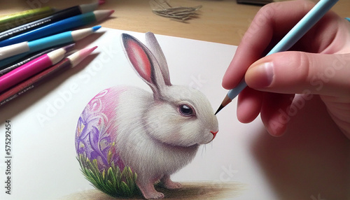 disegnare coniglietto di pasqua photo