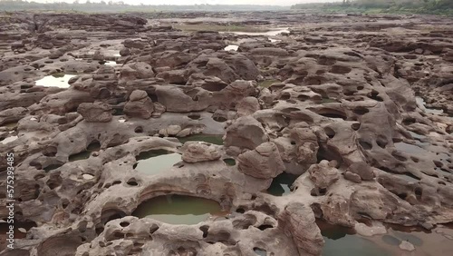 Sam Phan Bok Landmark Nature Travel Place Aerial View of Ubon Ratchathani, Thailand