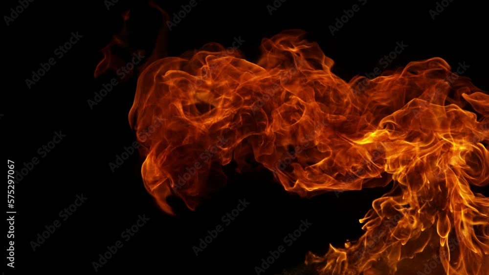 Super slow motion of fire blast isolated on black background. Filmed on high speed cinema camera, 1000 fps. Super slow motion of fire blast isolated on black background. Filmed on high speed cinema camera, 1000 fps.