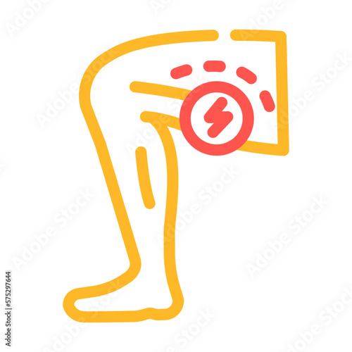 thigh pain body ache color icon vector illustration