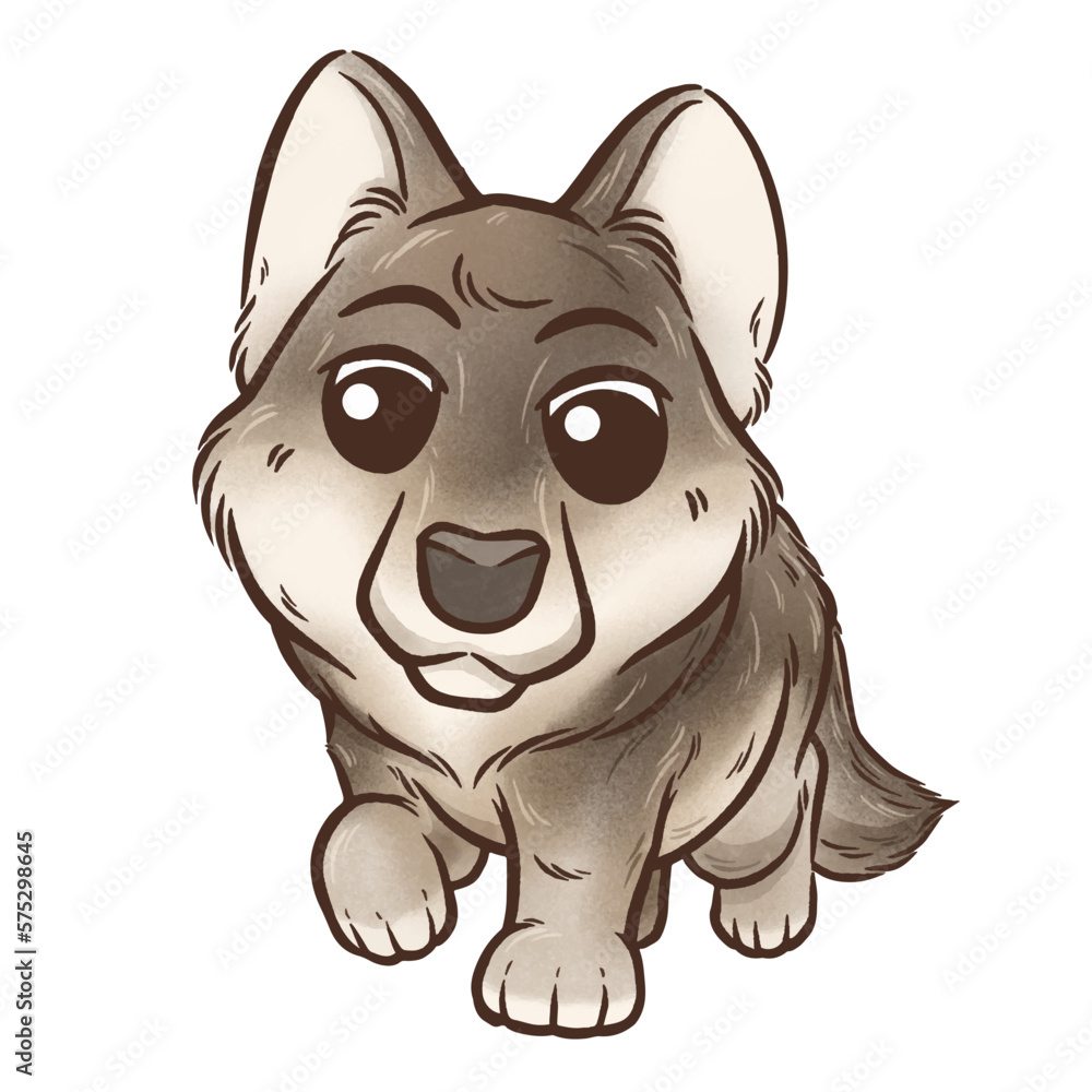 Vector illustration of Cartoon wolf Vector illustration of Cartoon wolf