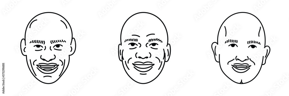 vector face of a bald man vector face of a bald man