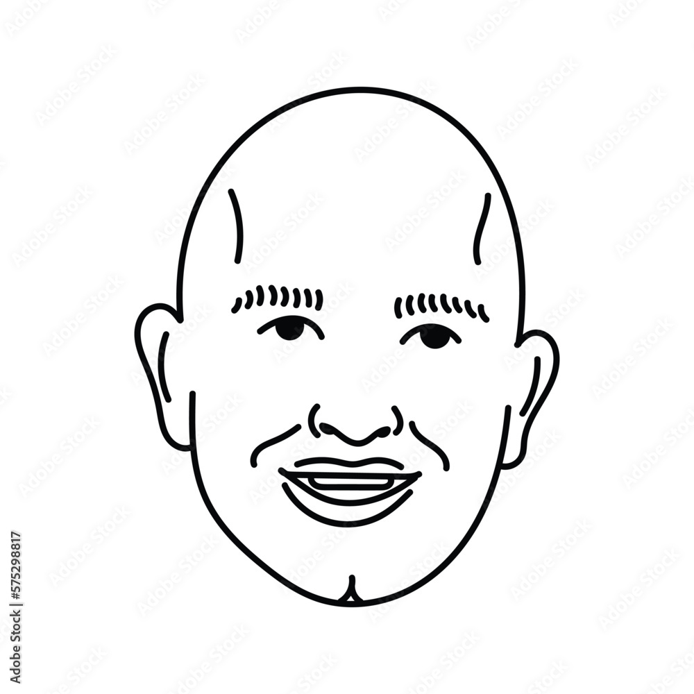 vector face of a bald man vector face of a bald man