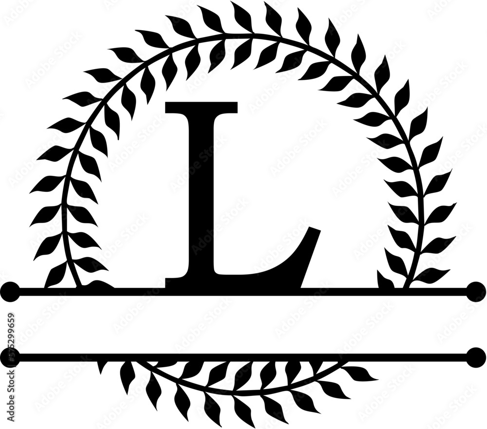 Wreath Monogram Design Wreath Monogram Design
