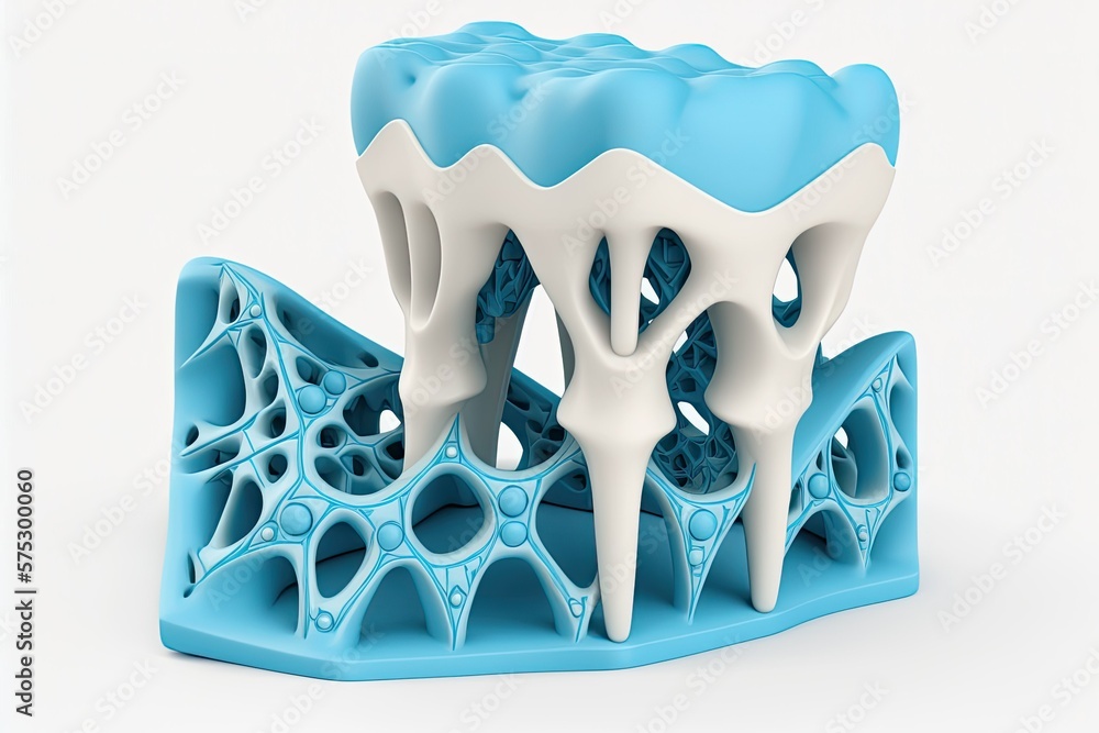 Dental bone biomaterial illustrated on a white background for use in a