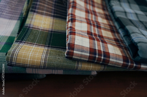 Square pattern of Indonesian sarung for men doing prayer