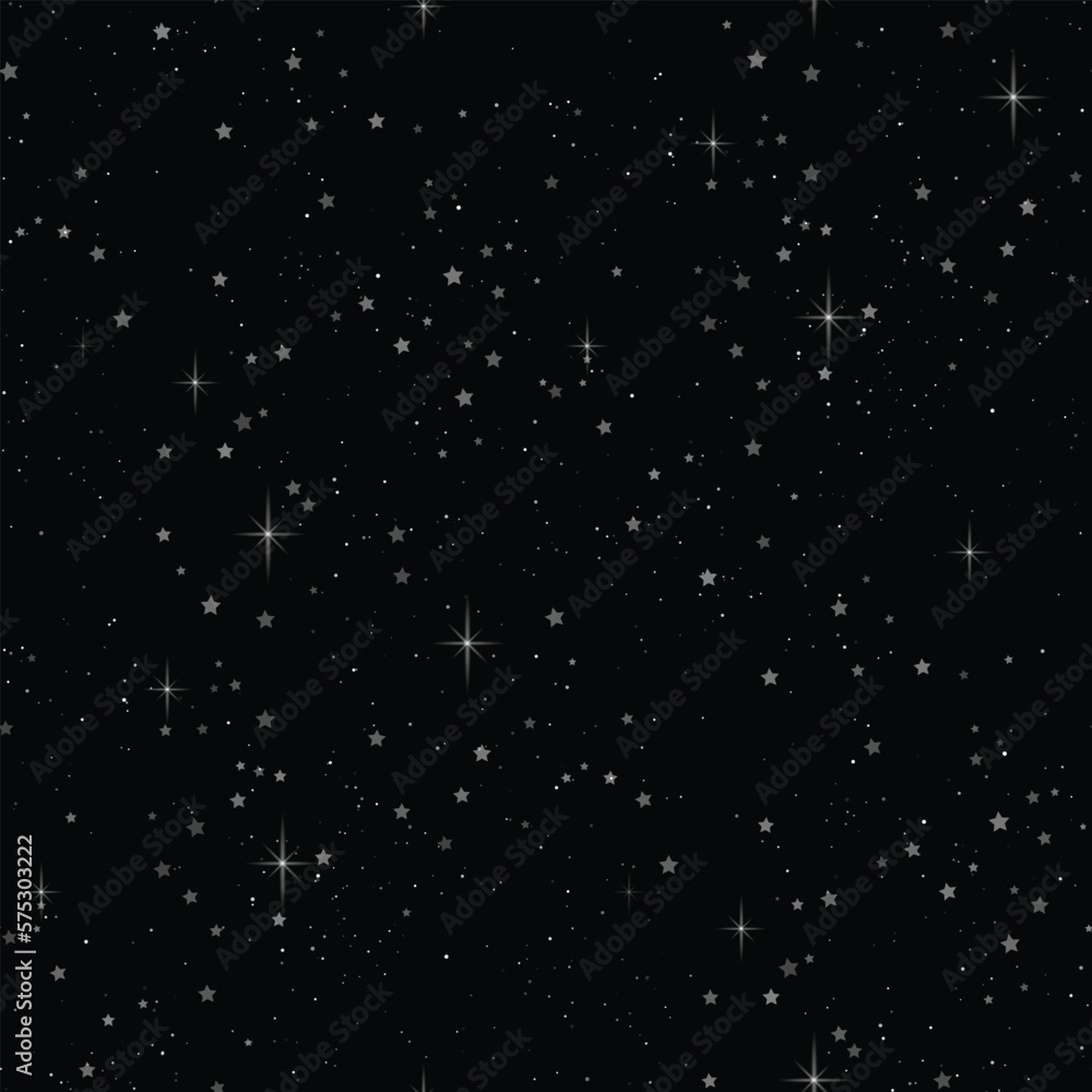 Endless Texture of Cosmic Universe with Cute Stars. Decorative Design for Prints, Fabrics, Wallpapers etc. Simple Sky with Constellations, Nebulas etc. Seamless Pattern. Vector illustration Endless Texture of Cosmic Universe with Cute Stars. Decorative Design for Prints, Fabrics, Wallpapers etc. Simple Sky with Constellations, Nebulas etc. Seamless Pattern. Vector illustration