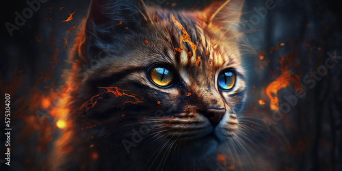 Cute Cat Background, Cute Animal, Furry, Gernerative AI © Nils