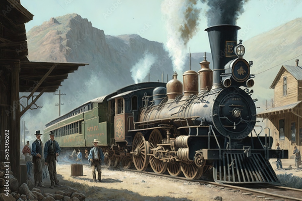 Obraz premium Railroad Pioneers Uncovered: Embracing the Extraordinary Past Generative AI