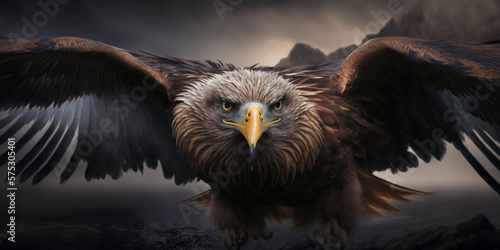 Eeagle Background, Blue eyes, Gernerative AI photo