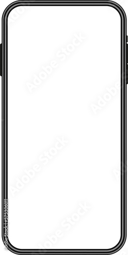 Smartphone interface, phone mockup with empty screen
