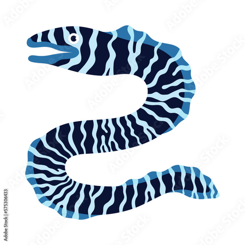 vector illustration of moray eel isolated on white