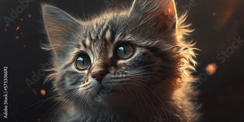 Cute Cat Background, Cute Animal, Furry, Gernerative AI