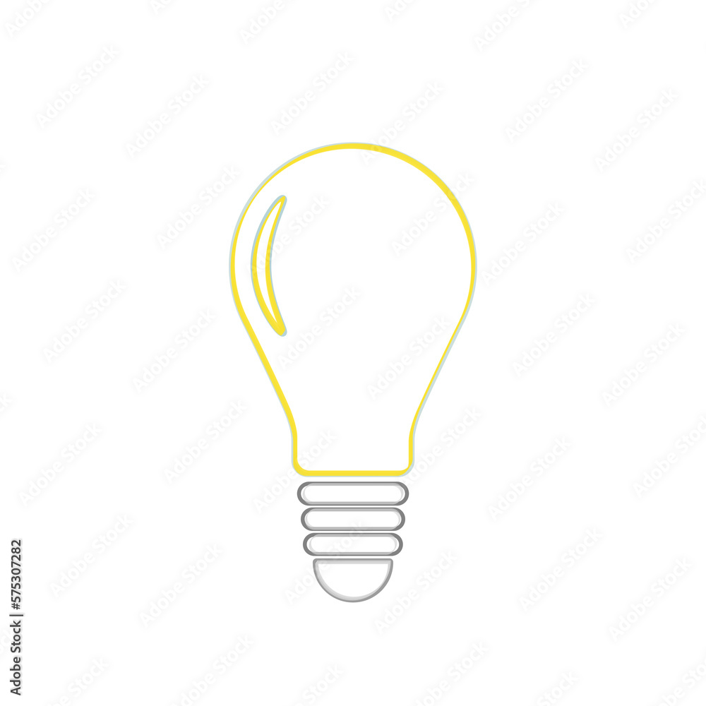 illustrazione con sagoma colorata di lampadina a bulbo con sfondo trasparente illustrazione con sagoma colorata di lampadina a bulbo con sfondo trasparente