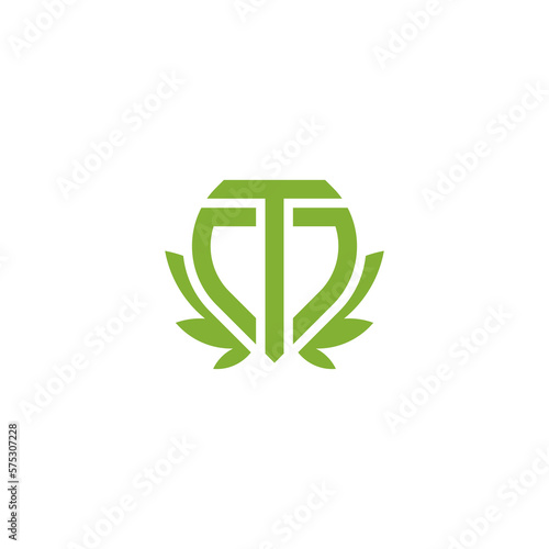 logo design letter CTC with cannabis unique