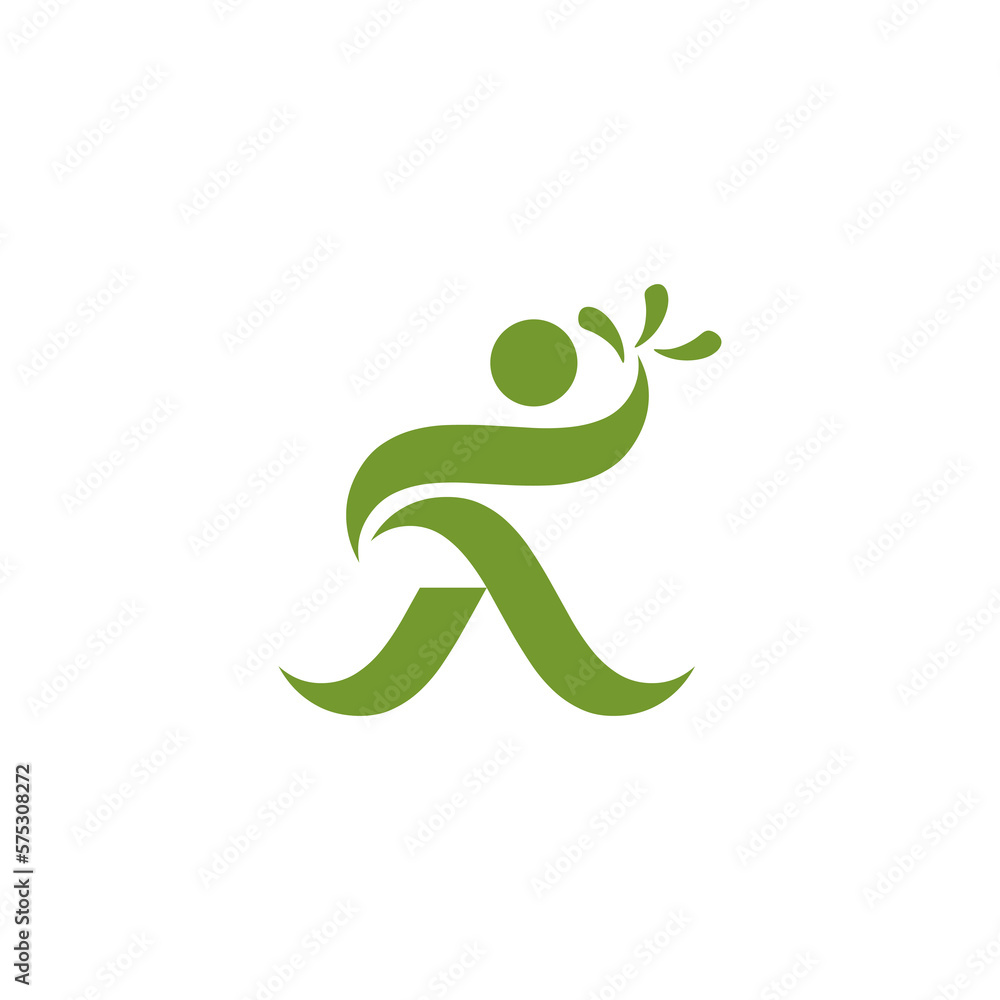RA letter logo design with person stepping towards success RA letter logo design with person stepping towards success