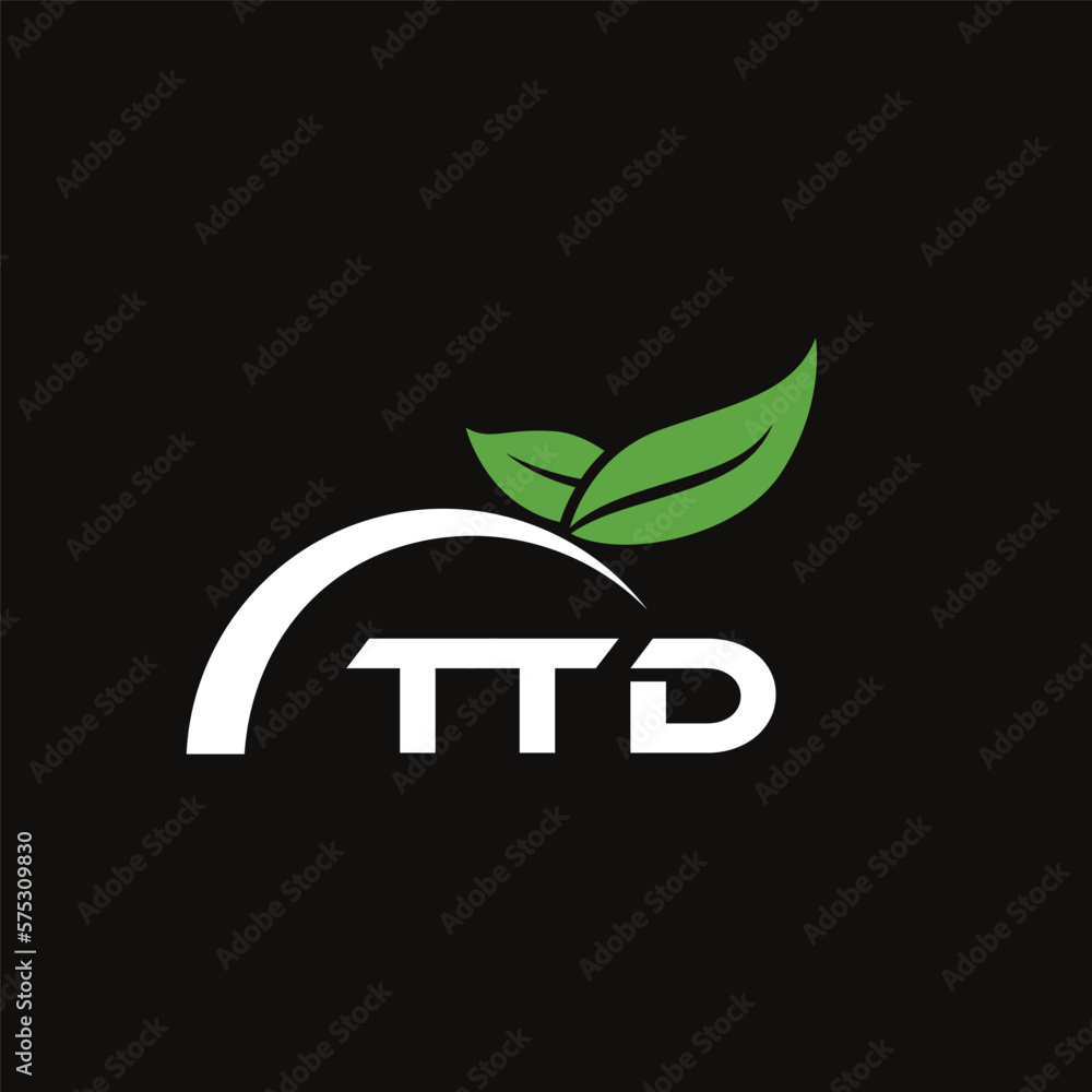 TTD letter nature logo design on black background. TTD creative ...