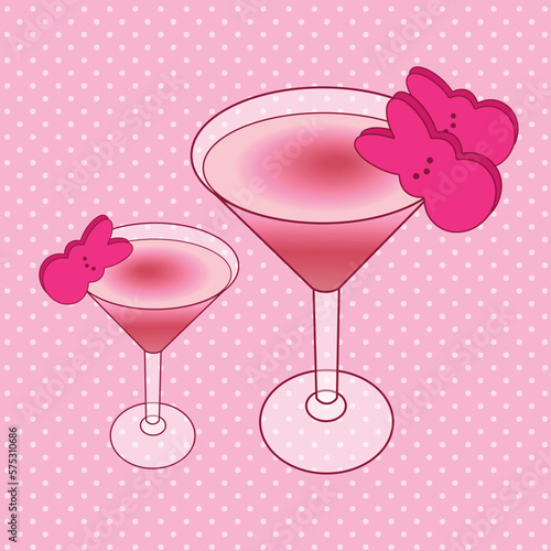 Cute pink cocktail party and peeps